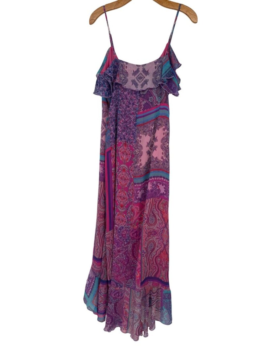Gianni Bini DANNIJO Isabella Sleeveless Ruffle Chiffon Maxi Dress Large New $199 - Picture 7 of 10